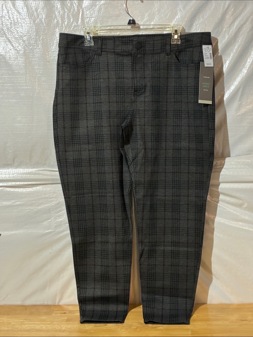 Maurices Charcoal & Black Plaid Ankle Pants